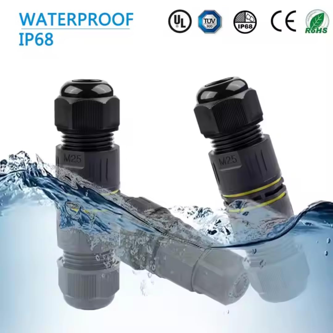 Outdoor Cable Connector – Waterproof Electrical Wire Screw Crimp 400V 25A Outdoor Cable Connector – Waterproof Electrical Wire Screw Crimp 400V 25A